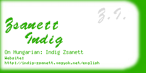 zsanett indig business card